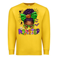 Lemon Halloween Afro Messy Bun Momster Premium Sweatshirt - texasbilliewilder