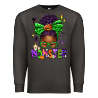 Smoke Halloween Afro Messy Bun Momster Premium Sweatshirt - texasbilliewilder