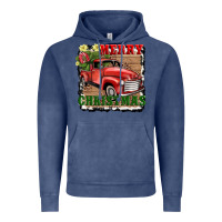 Vintage Denim merry christmas with truck Vintage Hoodie - AdoDesignShop