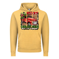 Vintage Mustard merry christmas with truck Vintage Hoodie - AdoDesignShop
