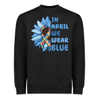 Black in april we wear blue Heavyweight Sweatshirt - MaliasSmallBusiness