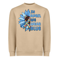 Mushroom in april we wear blue Heavyweight Sweatshirt - MaliasSmallBusiness