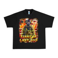 Black First In last Out Firefighter Urban Heavy Tee - LillyAllenDesigns
