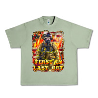 Oil Green First In last Out Firefighter Urban Heavy Tee - LillyAllenDesigns