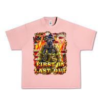 Salmon First In last Out Firefighter Urban Heavy Tee - LillyAllenDesigns