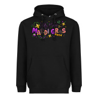 Black little miss mardi gras Heavyweight Hoodie - texasbilliewilder