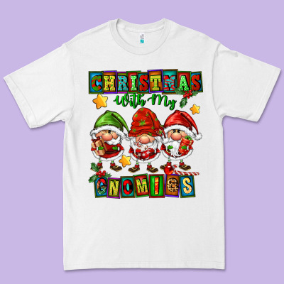 Christmas With My Gnomies Premium Tee Designed By Fadigitalartstudio