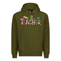 Army Green Autism Teacher Premium Hoodie - NancyCooperArtShop