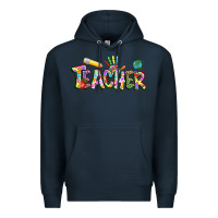 Navy Autism Teacher Premium Hoodie - NancyCooperArtShop
