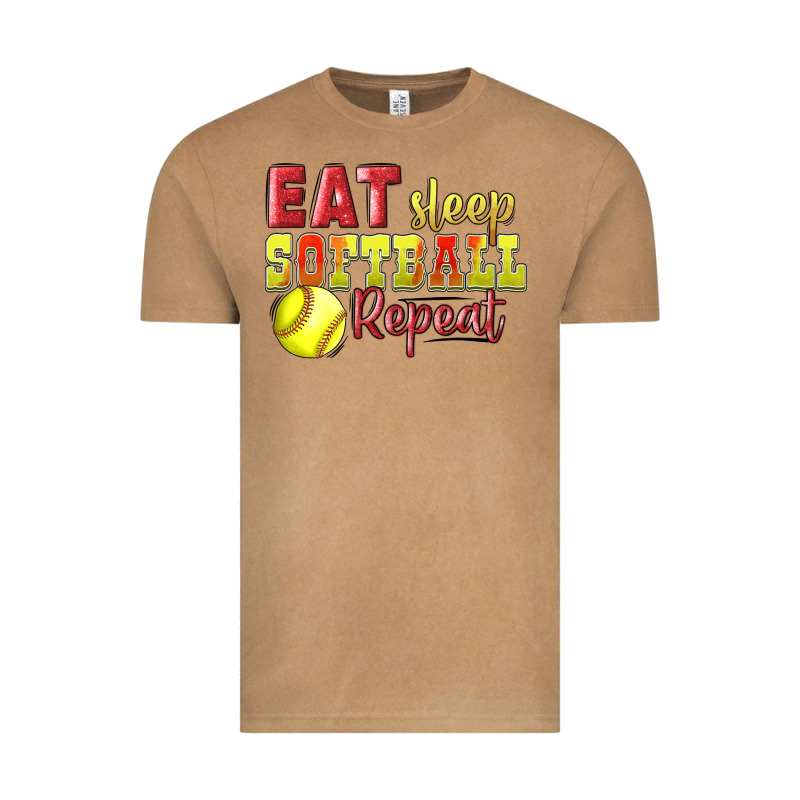 Eat Sleep Softball Repeat Vintage Tee by LillyAllenDesigns | Teevron