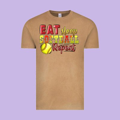 Eat Sleep Softball Repeat Vintage Tee Designed By Lillyallendesigns