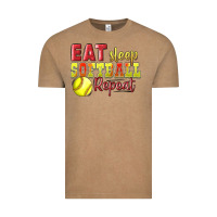 Vintage Coffee Eat Sleep Softball Repeat Vintage Tee - LillyAllenDesigns
