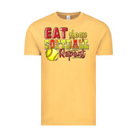 Vintage Mustard Eat Sleep Softball Repeat Vintage Tee - LillyAllenDesigns