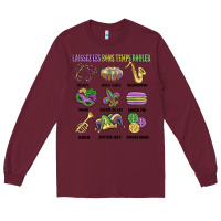 Burgundy laissez les bons temps rouler Long Sleeve Tee - MaliasSmallBusiness