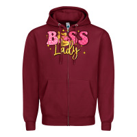 Burgundy boss lady Zipper Hoodie - LillyAllenDesigns