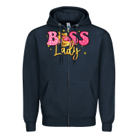 Navy boss lady Zipper Hoodie - LillyAllenDesigns