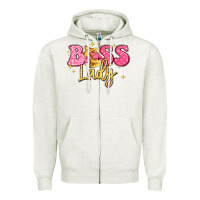 Oatmeal Heather boss lady Zipper Hoodie - LillyAllenDesigns