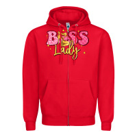 Red boss lady Zipper Hoodie - LillyAllenDesigns