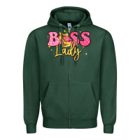 Sports Green boss lady Zipper Hoodie - LillyAllenDesigns