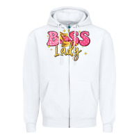 White boss lady Zipper Hoodie - LillyAllenDesigns