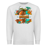Oatmeal Heather pumpkin nurse Premium Sweatshirt - NancyCooperArtShop