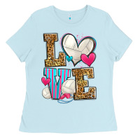 Baby Blue love volleyball Ladies Tee - Zillion Design Studio