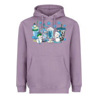 Lavender winter snowman coffee cups Heavyweight Hoodie - texasbilliewilder