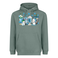 Sage winter snowman coffee cups Heavyweight Hoodie - texasbilliewilder