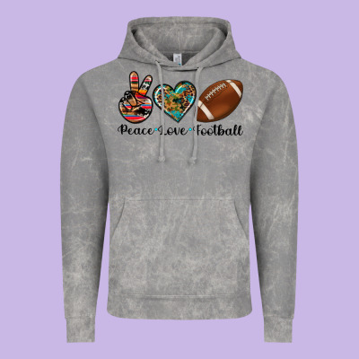 Peace Love Football Vintage Hoodie Designed By Artiststas