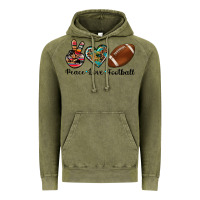 Vintage Olive peace love football Vintage Hoodie - Artiststas