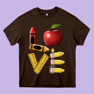 Love Teacher Heavy Core Tee Designed By Barkaloodesign