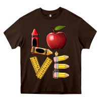 Chocolate Brown love teacher Heavy Core Tee - BarkalooDesign