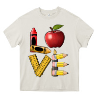 Cream love teacher Heavy Core Tee - BarkalooDesign