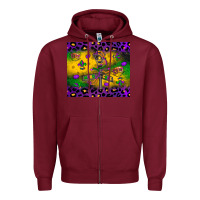 Burgundy mardi gras street lights Zipper Hoodie - LillyAllenDesigns