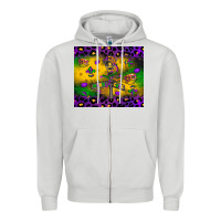 Dove Grey mardi gras street lights Zipper Hoodie - LillyAllenDesigns