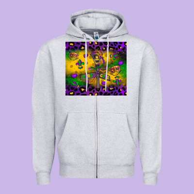 Mardi Gras Street Lights Zipper Hoodie Designed By Lillyallendesigns