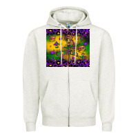 Oatmeal Heather mardi gras street lights Zipper Hoodie - LillyAllenDesigns