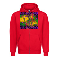 Red mardi gras street lights Zipper Hoodie - LillyAllenDesigns