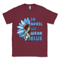 Burgundy in april we wear blue Classic Tee - MaliasSmallBusiness