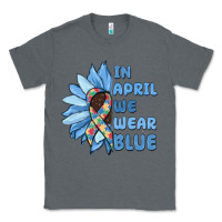 Charcoal Heather in april we wear blue Classic Tee - MaliasSmallBusiness