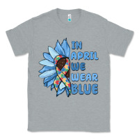Heather Grey in april we wear blue Classic Tee - MaliasSmallBusiness