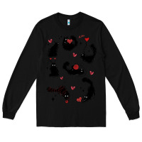 Black valentine cat Long Sleeve Tee - MaliasSmallBusiness