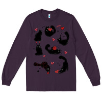 Plum valentine cat Long Sleeve Tee - MaliasSmallBusiness