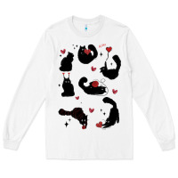 White valentine cat Long Sleeve Tee - MaliasSmallBusiness