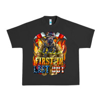 Pigment Black First In last Out American Firefighter Urban Heavy Tee - LillyAllenDesigns