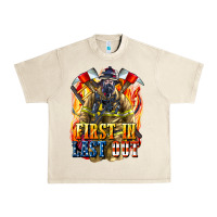 Sandshell First In last Out American Firefighter Urban Heavy Tee - LillyAllenDesigns