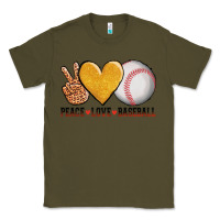 Army Green peace love baseball Classic Tee - AdoDesignShop