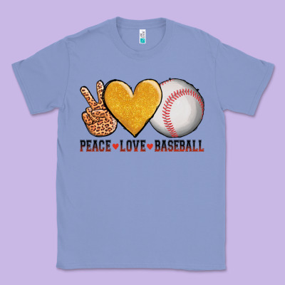 Peace Love Baseball Classic Tee Designed By Adodesignshop