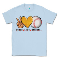 Dusty Blue peace love baseball Classic Tee - AdoDesignShop