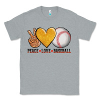 Heather Grey peace love baseball Classic Tee - AdoDesignShop